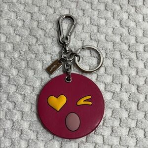 Coach Pink Emoji Keychain